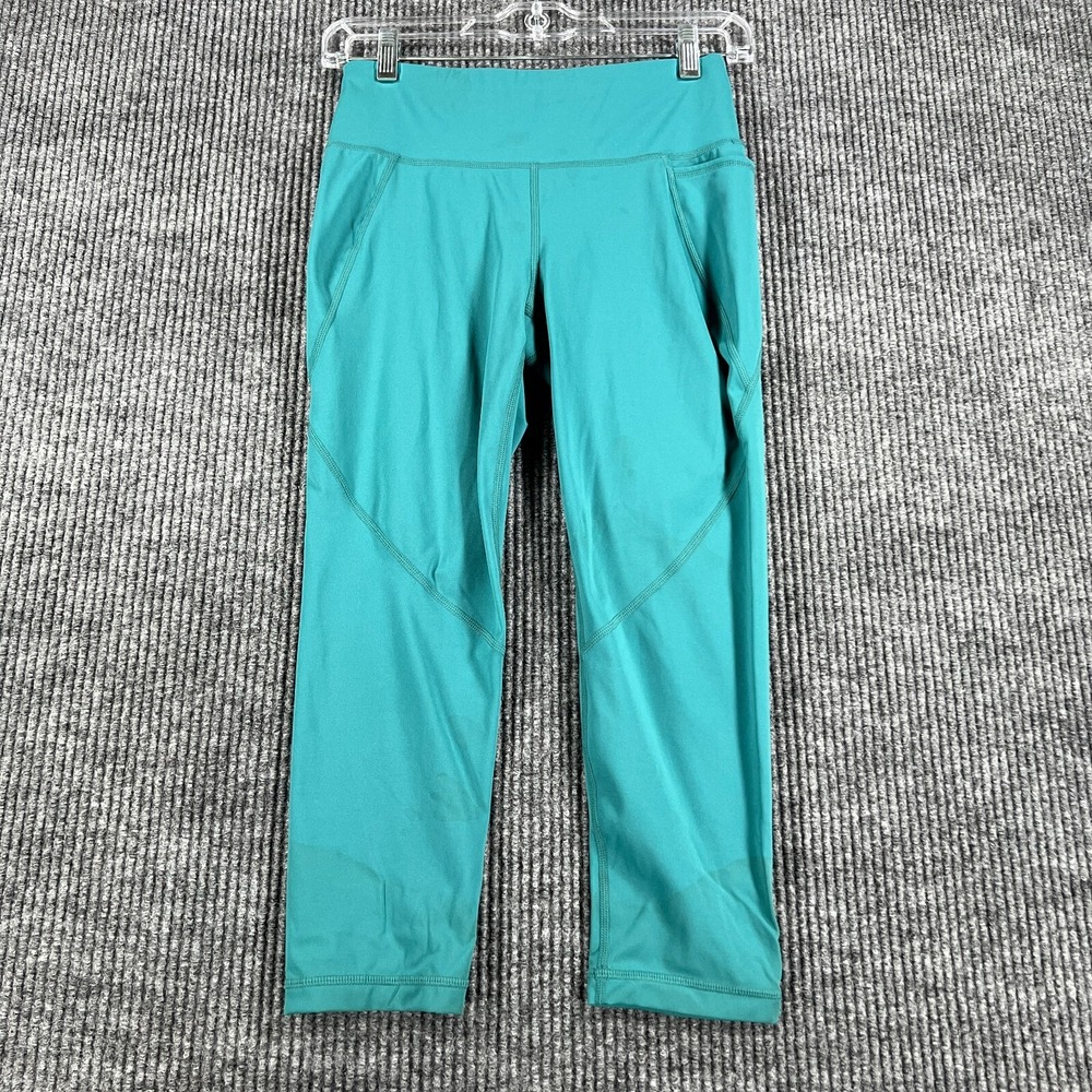 Sweaty Betty Power Cropped Leggings Womens Size 4 Green Training Yoga Workout